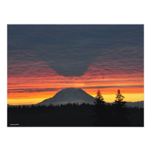 18X24 Montera Rainier och dess skugga Fototryck