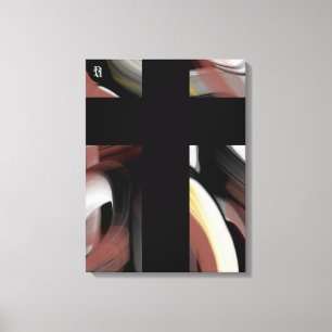 18x24" Trend Abstrakt Konst Svart Vitt Puderformat Canvastryck