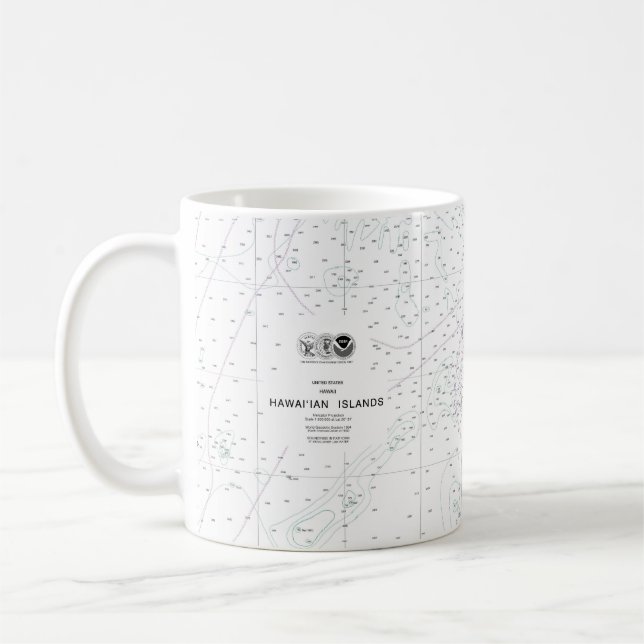 19004 års hawaiiska öarnas Nautistiska diagram Kaffemugg (Vänster)