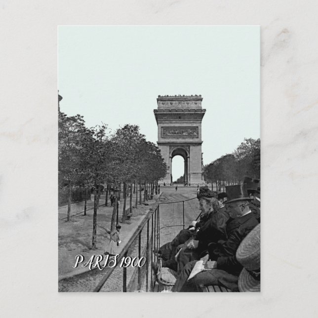 1900 arc de triomphe paris Paris Buss Ride People Vykort (Framsida)