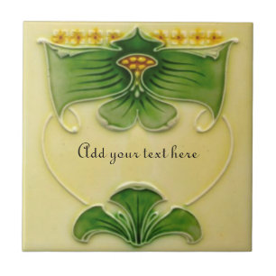 1900 Art nouveau Repro-Blommigt för att anpassa Kakelplatta