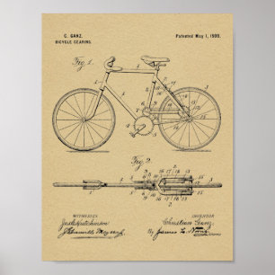 1900-bitars Teckning-utskrift Poster