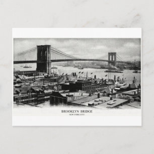1900 Brooklyn Bridge Panorama Vykort