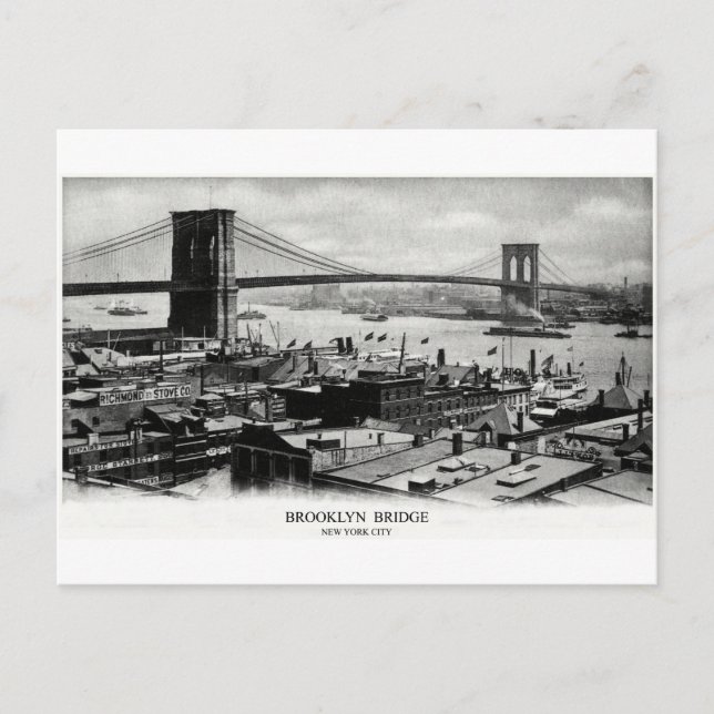1900 Brooklyn Bridge Panorama Vykort (Framsida)