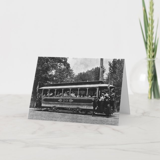 1900 Columbia Railway Trolley Greeting Card Kort (Framsida)