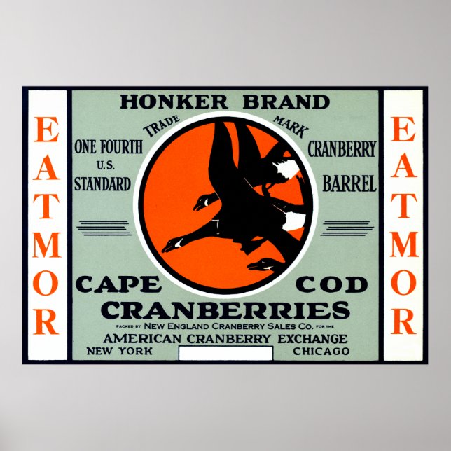 1900 Honker Brand Cranbär Poster (Framsidan)