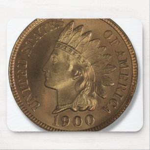 1900 indiska Head encentmynt Musmatta