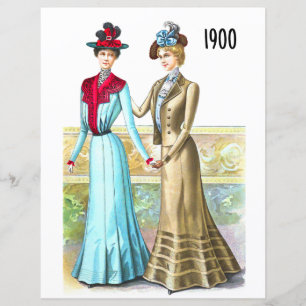 1900 Mode-plåt för Decoupage
