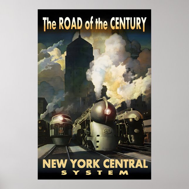 1900-TALET New York Central System Nytt Retro Poster (Framsidan)