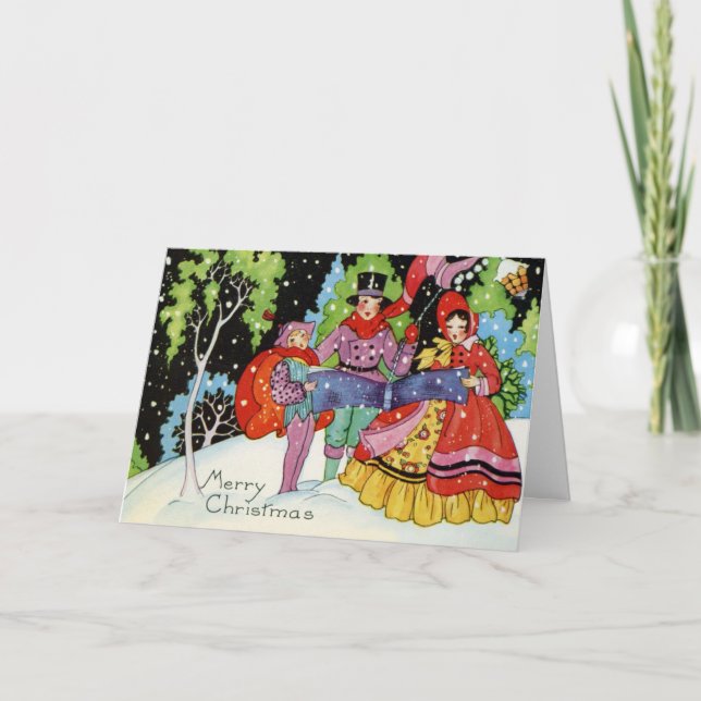 1900-talets Art Deco-julkort Helgkort (Framsida)