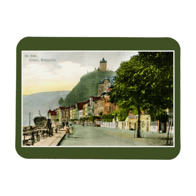 1900 Tysklanda floden Cochem Mosel Moselle Magnet (Horisontell)