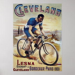 1901 BICYCLE BORDEAUX TILL PARIS POSTER