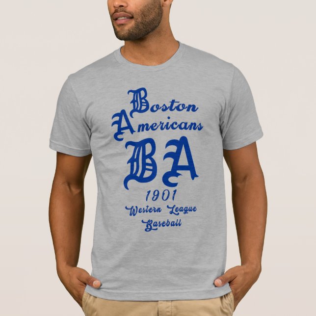 1901 Boston American Baseball ⚾ Western League T Shirt (Framsida)