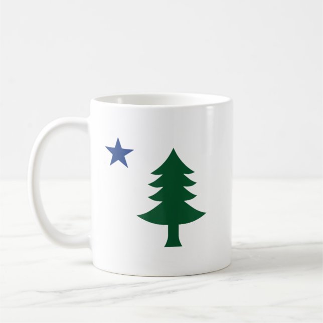 1901 Den gamla första Flagga Maine Gräs Träd och S Kaffemugg (Vänster)