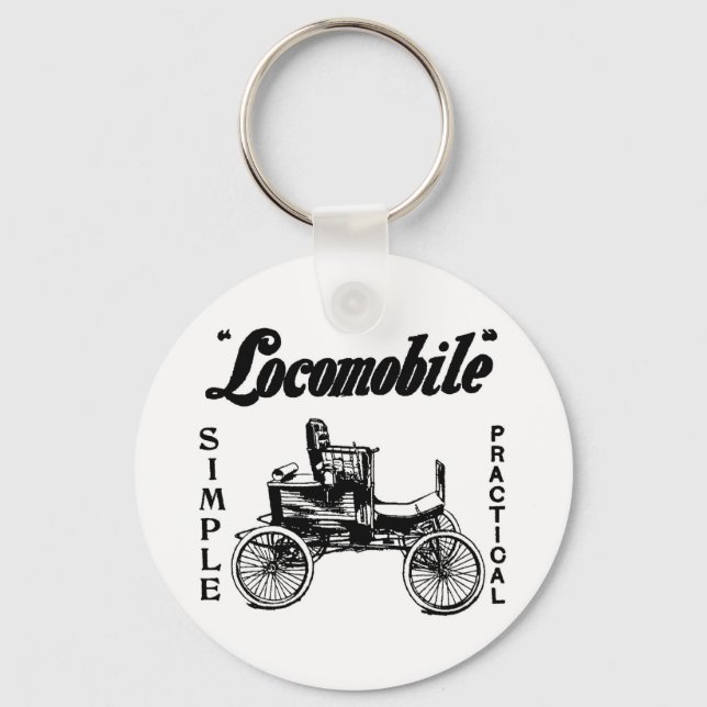 1901 Locomobile car and Keychain Nyckelring (Framsida)