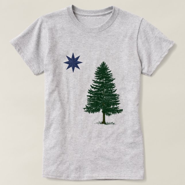 1901 Maine flagga - vintagestil T Shirt (Design framsida)