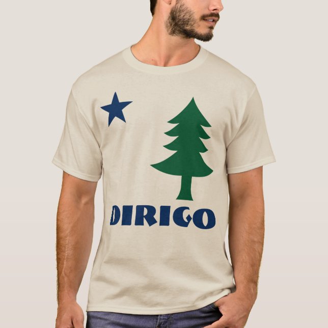 1901 Maine flaggaT-tröja - Dirigo upplaga T Shirt (Framsida)