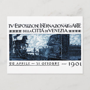 1901 Poster av Venedig Art Exhibit Vykort