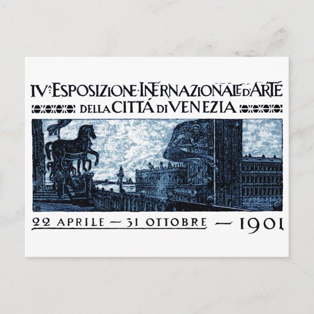 1901 Poster av Venedig Art Exhibit Vykort (Framsida)