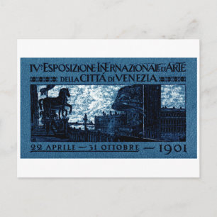 1901 Poster av Venedig Art Exhibit Vykort