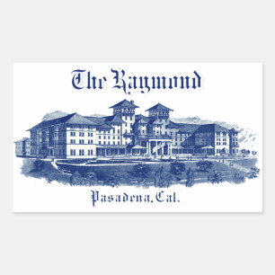 1901 Raymond Hotel Pasadena California Rektangulärt Klistermärke