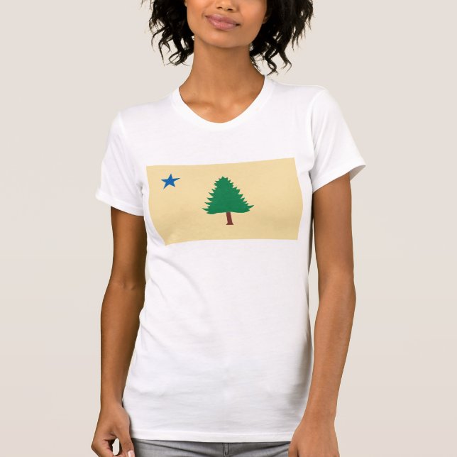 1901) T-tröja för Maine flagga ( Tee Shirt (Framsida)