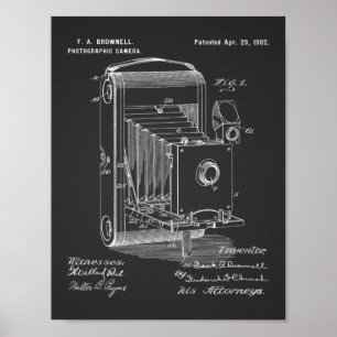 1902 FV-utskrift av kamerapatent Art Teckning Poster