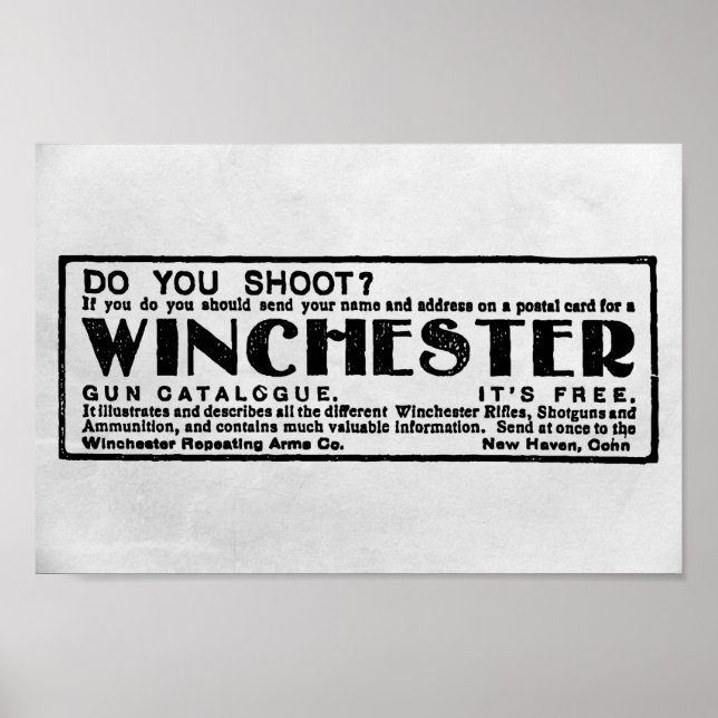 1902 Vintage Winchester Ad Poster (Framsidan)