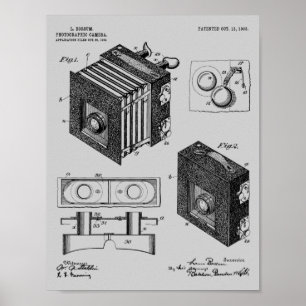 1903 FV-utskrift av kamerapatent Art Teckning Poster