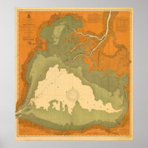 1903 Historic Sjö Saint Clair, MI Nautical Chart Poster