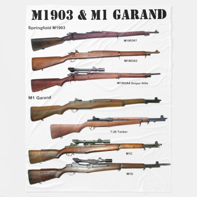1903- och M1-GARANDRIFLES Fleecefilt (Framsidan)