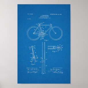 1903 Vintage Bicycle Patent Art-utskrift Poster