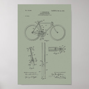 1903 Vintage Bicycle Patent Print Art Poster
