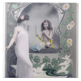 1904 Art nouveau Valentine Kakelplatta