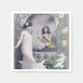 1904 Art nouveau Valentine Pappersservett