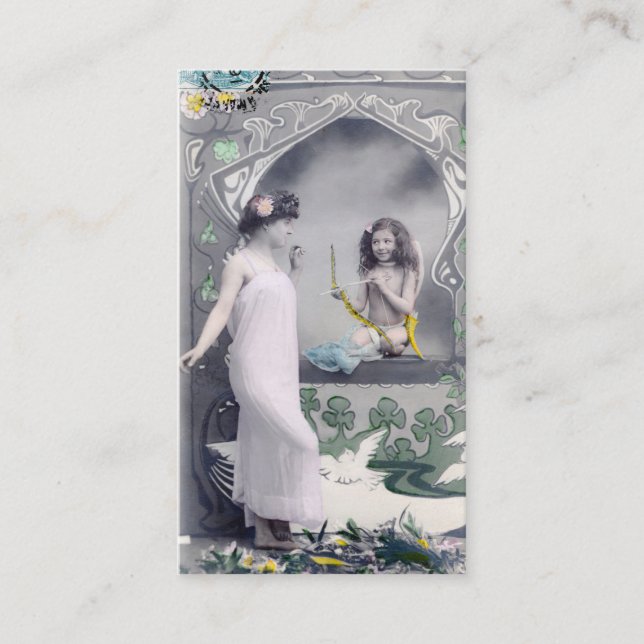 1904 Art nouveau Valentine Visitkort (Framsida)