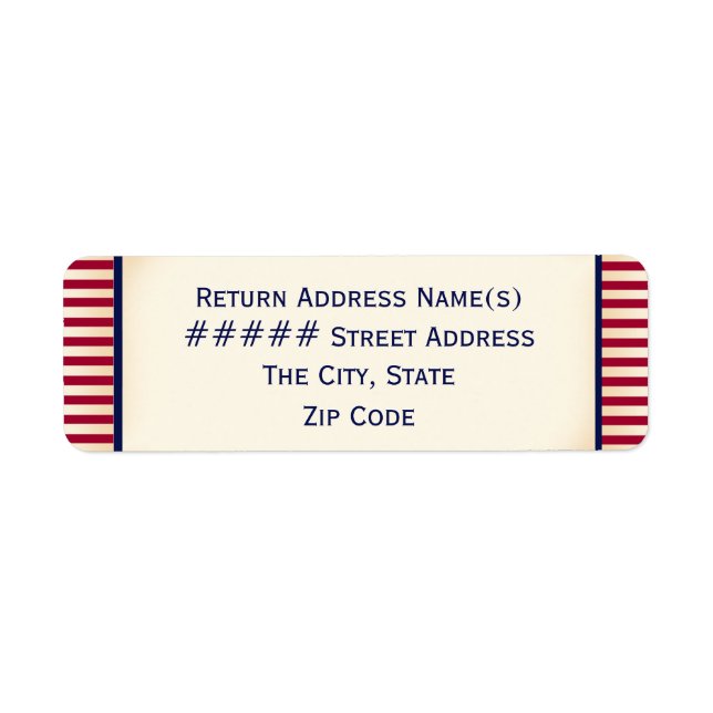 1904 Bully Pulpit (Bröllopsuppsättning) Returadress Etikett (Framsidan)