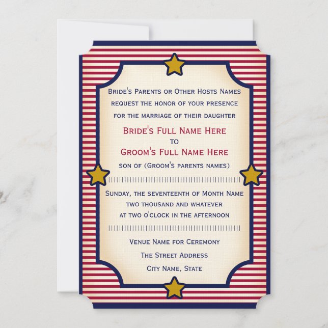 1904 Bully Pulpit (insamling av Bröllop) Inbjudningar (Framsida)