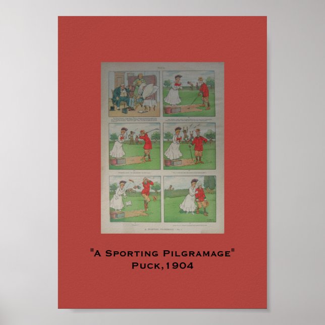 1904 Puck Golf Tecknad A Sport Pilgramage Poster (Framsidan)