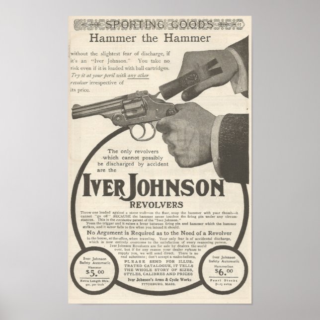 1904 Reklam för Iver Johnson revolver Poster (Framsidan)