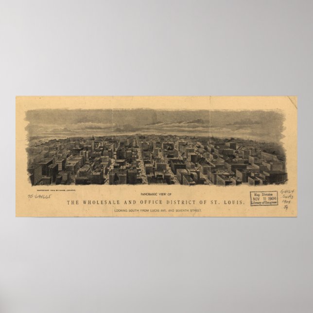 1904 St. Louis MO Birds Öga View Panoramic Karta Poster (Framsidan)