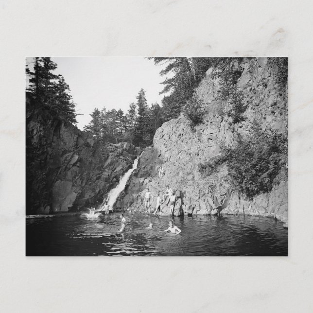 1904 Swimming i Lester Park. Duluth, Minnesota Vykort (Framsida)