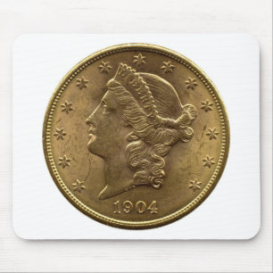 1904 tjugo dollar Coin beklär (huvud) eller penga Musmatta