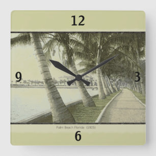 1905 Handflatan Beach Florida Wall Clock Fyrkantig Klocka