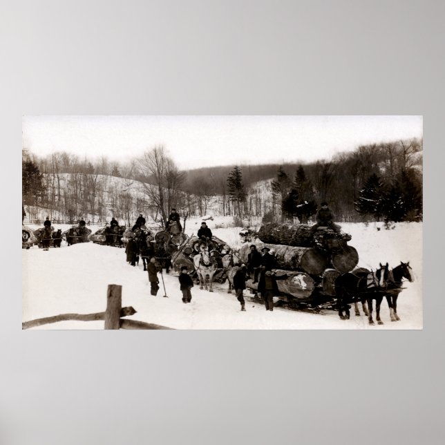 1905 Lumberjacks i arbete Poster (Framsidan)