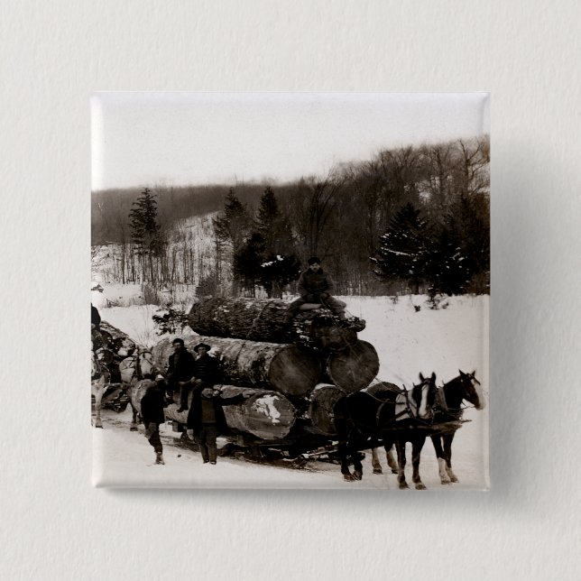 1905 Lumberjacks på arbete Knapp (Framsida)