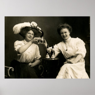 1905 Öl som dricker flickvänner Poster