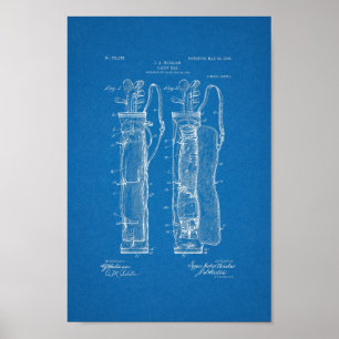 1905 Vintage Golf Bag Patent Blueprint Art Print P Poster