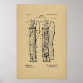 1905 Vintage Golf Caddy Bag Patent Art Print Poster