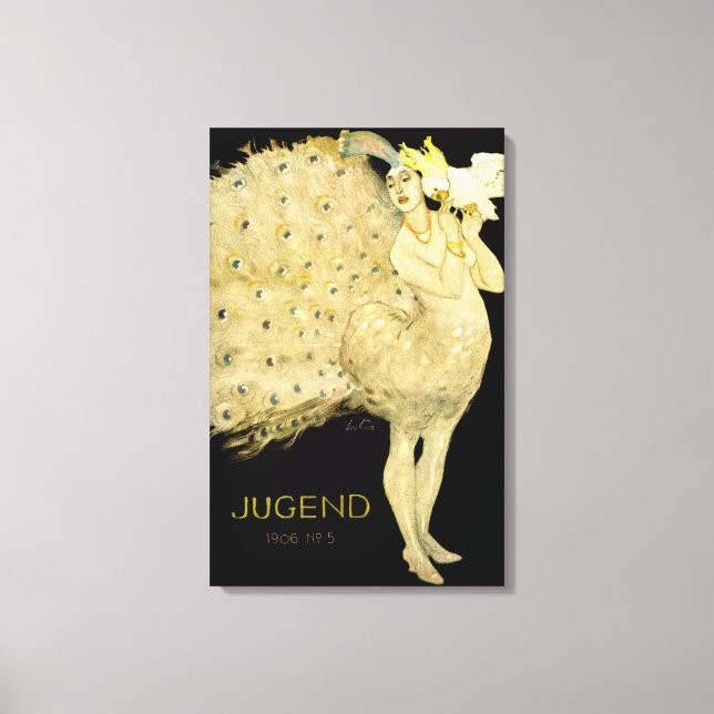 1906!! ART NOUVEAU PEACOCK DANCER CANVAS (Framsida)